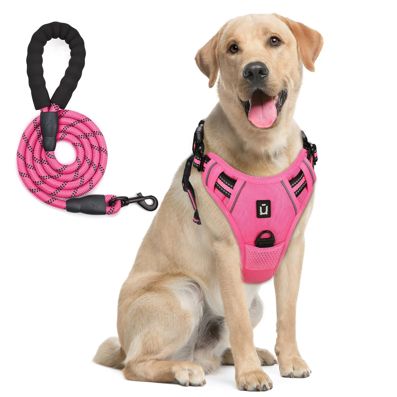 Reflective Dog Harness And Leash Set, Escape Proof No Pull Vest_voghion.com