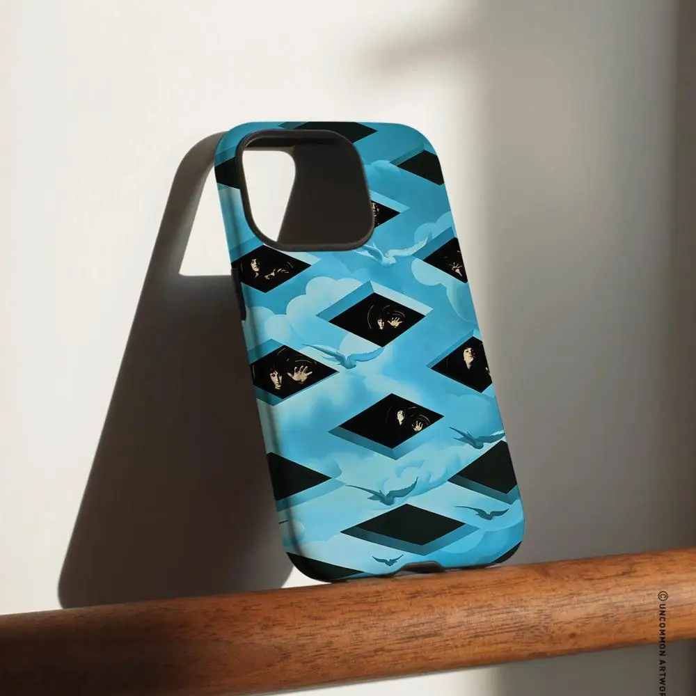 Die W-Who Band Handyhülle für iPhone 17, 16, 15, 14, 13, 12 Pro Max Plus, glänzende HD-Doppelschicht-Flüssigkeitshartschale