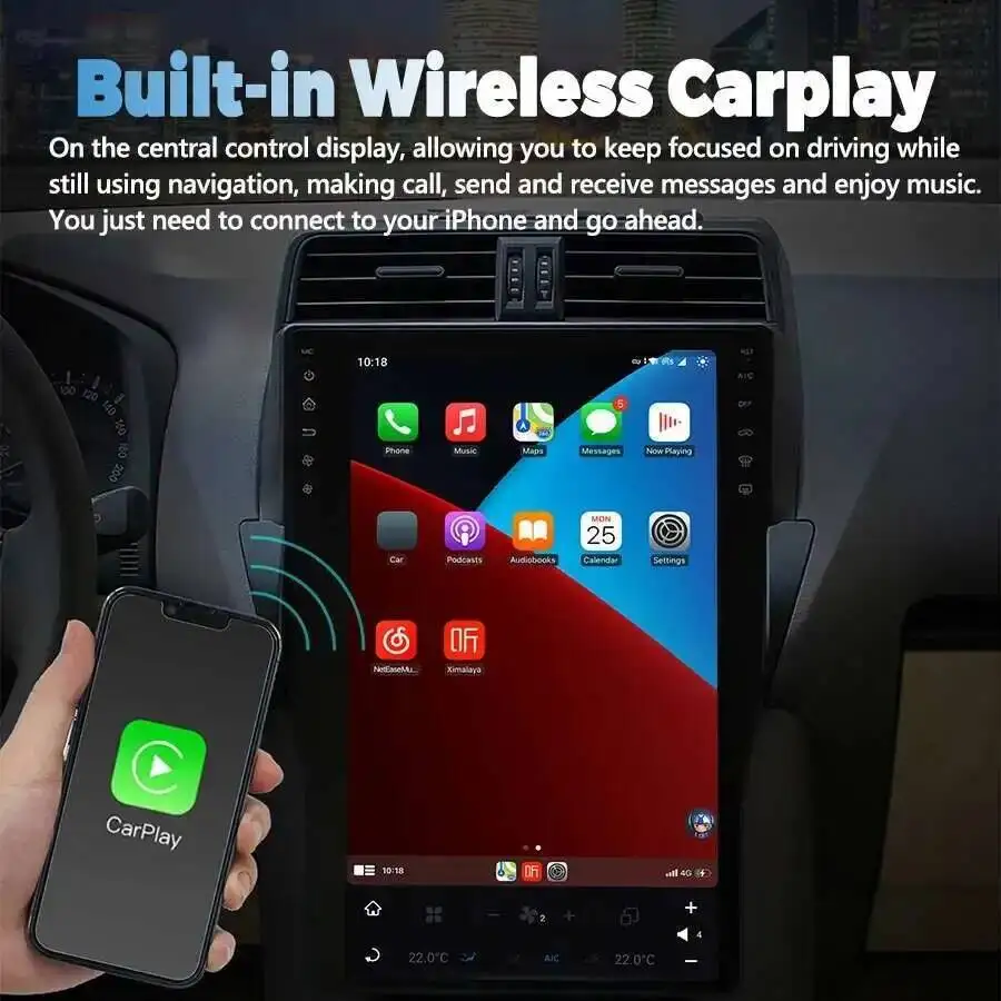 10.4inch Android 15 Car Stereo CarPlay For Porsche Cayenne 2011-2017 Screen  Android Auto GPS DSP Multimedia Video Player Stereo