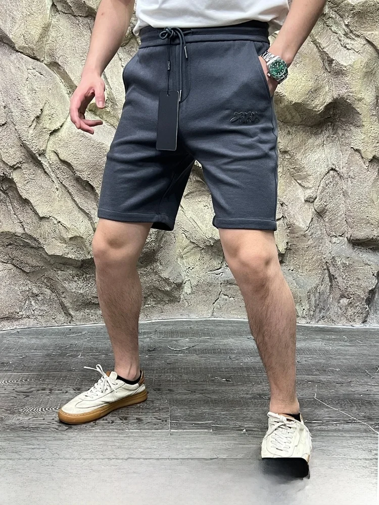 

Ele Italian Sle Towel Embroidery Me Fabric Summer Busin Casual orts Straight Leg mid Waist Youthful Energy