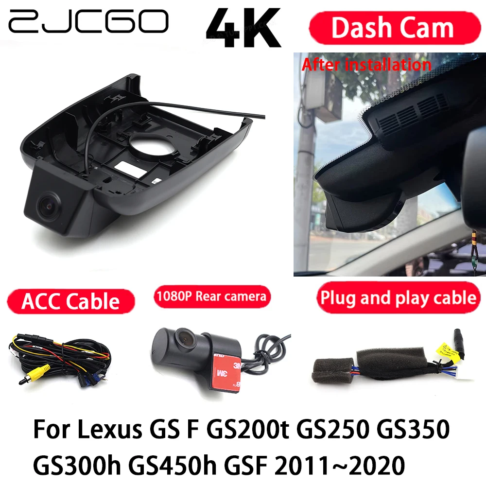 Car Camera 4K Plug and Play Dash Cam Video Recorder Night Vision for Lexus GS F GS200t GS250 GS350 GS300h GS450h GSF 2011–2020