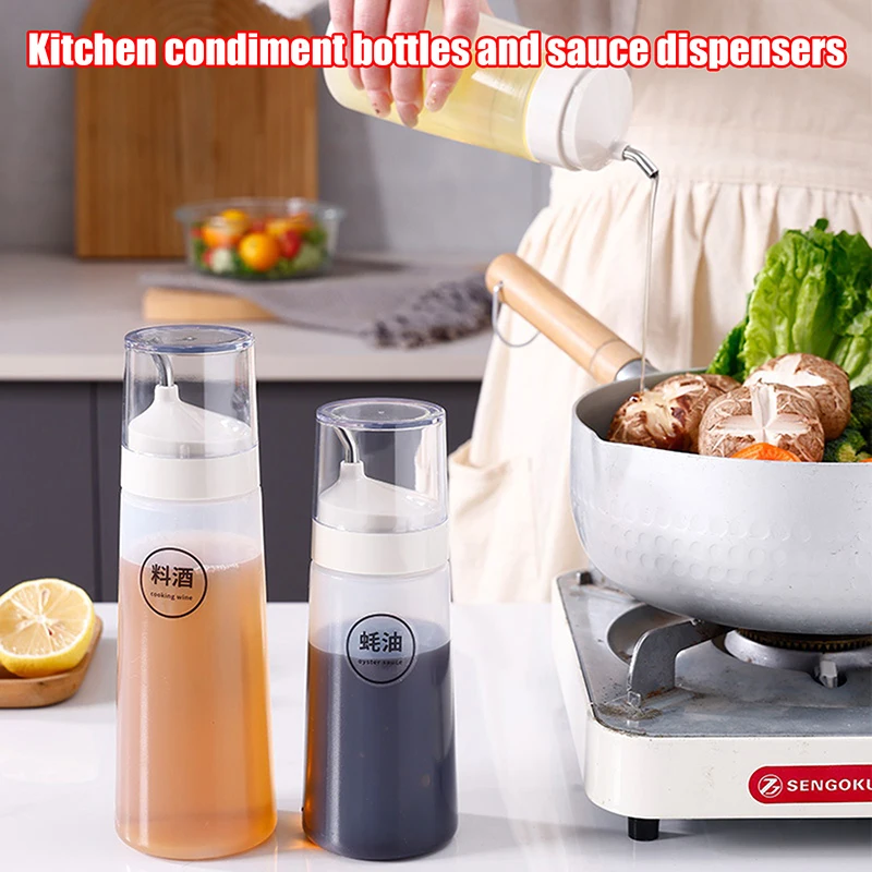 Botellas de plástico de 320-420 ml con boquilla puntiaguda, tipo exprimible, ecológicas, para salsas, ketchup, salsa barbacoa, sirope y aceites.