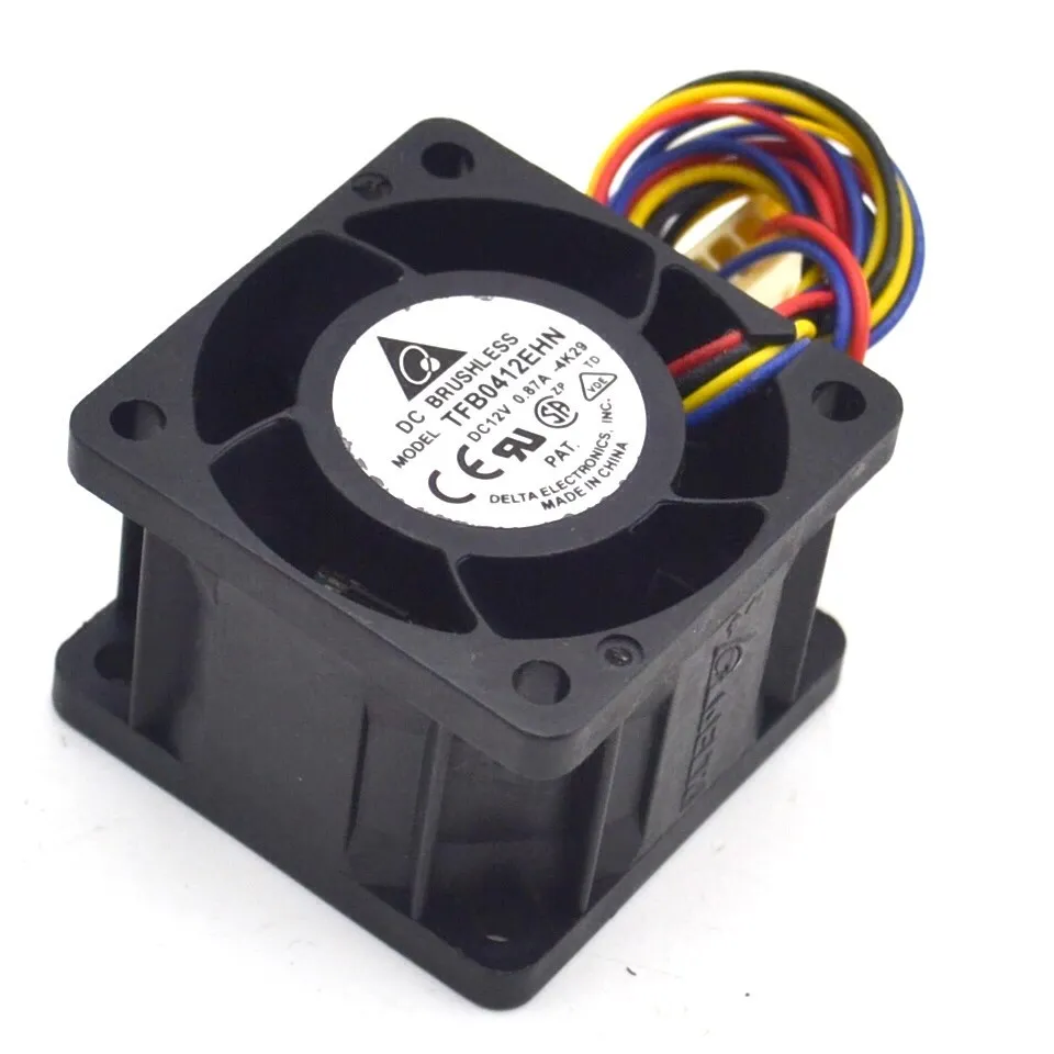 TFB0412EHN 4028 40mm 0.87A ultra violent double ball bearing cooling fan 4 cables used to the server