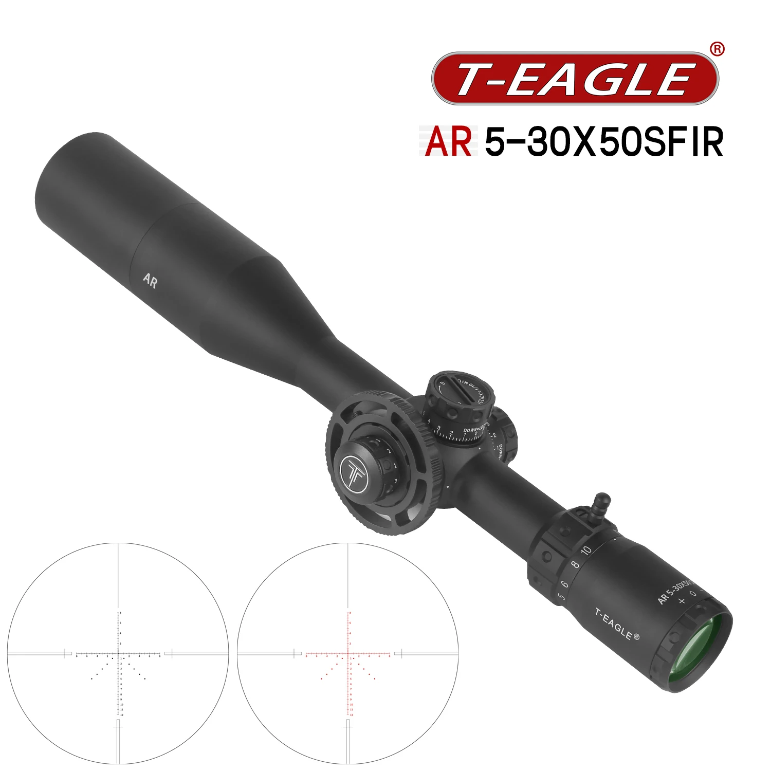 T-EAGLE AR5-30x50IR Compact Sight Etched Glass Illuminated Tactical Riflescope Hunting Optics Airgun Fit .338 .50BMG Firear