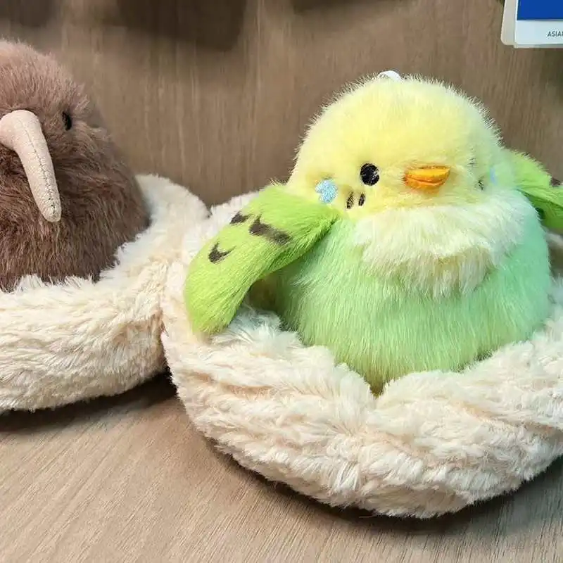 Pá de pie, muñeco de pájaro pequeño, gorrión, Animal relleno suave, bonito juguete acolchado para niñas, regalo de cumpleaños