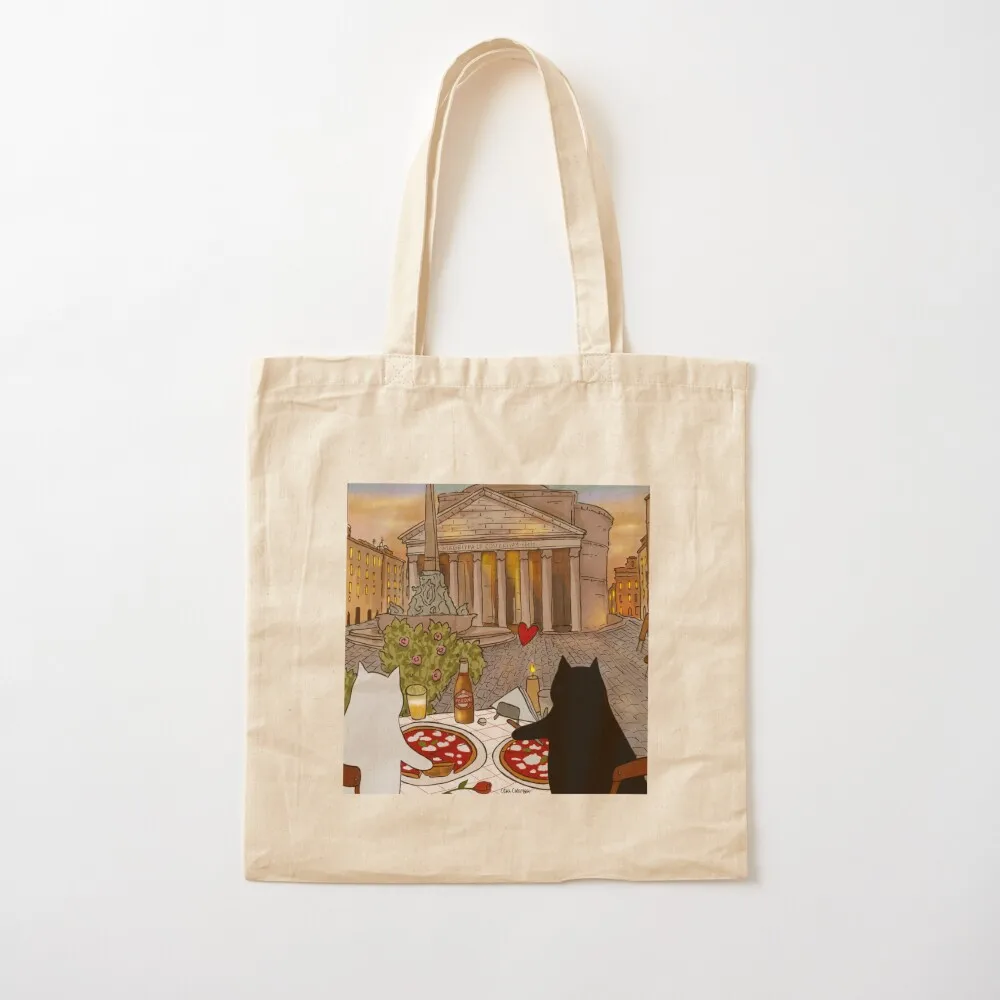 

Pizza in the Piazza Tote Bag Reusable bags Women's shopping bag Canvas Tote Bag