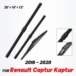 Wiper LHD Front & Rear Wiper Blades For Renault Captur Kaptur 2016 - 2020 Windshield Windscreen Window Brushes 26