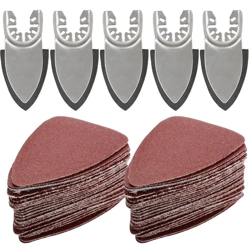 130Pcs Oscillating Tool Detail Sanding Pads Kit, 5Pcs Finger Sanding Pads, 125Pcs Sandpaper, for Surfaces Polish Sanding