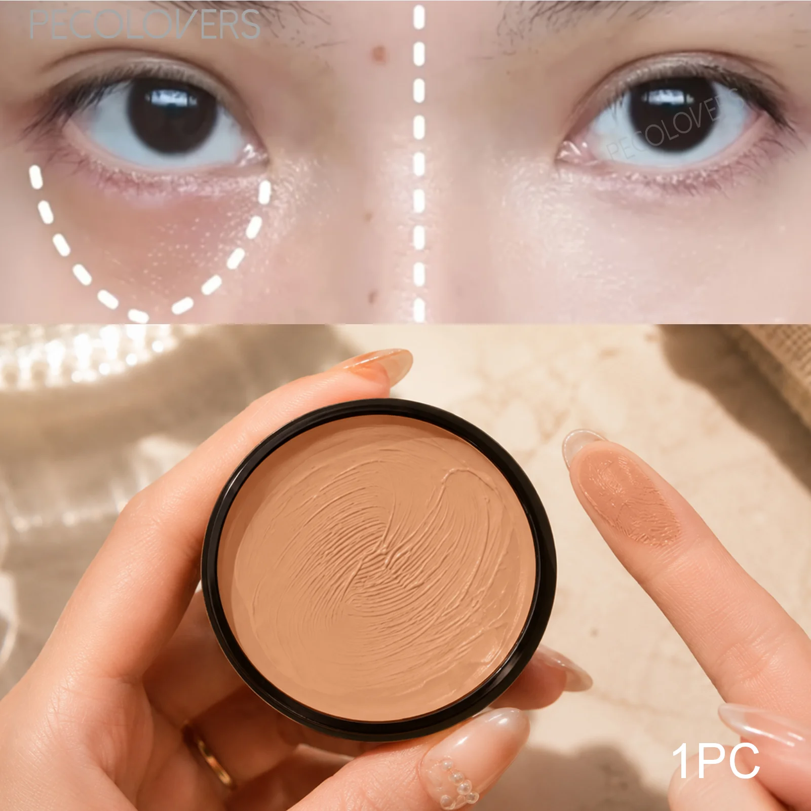 1PC Facial Concealer, Covers Facial Blemishes and Tattoos, Dark Circles Under Eyes, Waterproof Long-lasting, Effective Coverage