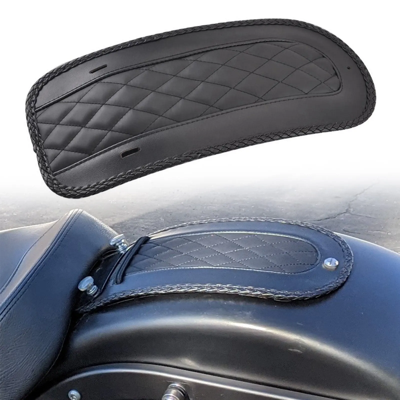 Motorcycle Leather Diamond Rear Fender Bib Cover For Harley Touring 2008-2018