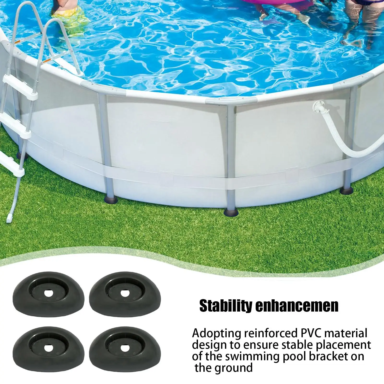 Pool Support Leg Caps Universal Anti-Slip PVC Support Bracket Pool Frame Parts Replacement for Backyard Parks Party SPA Hotel