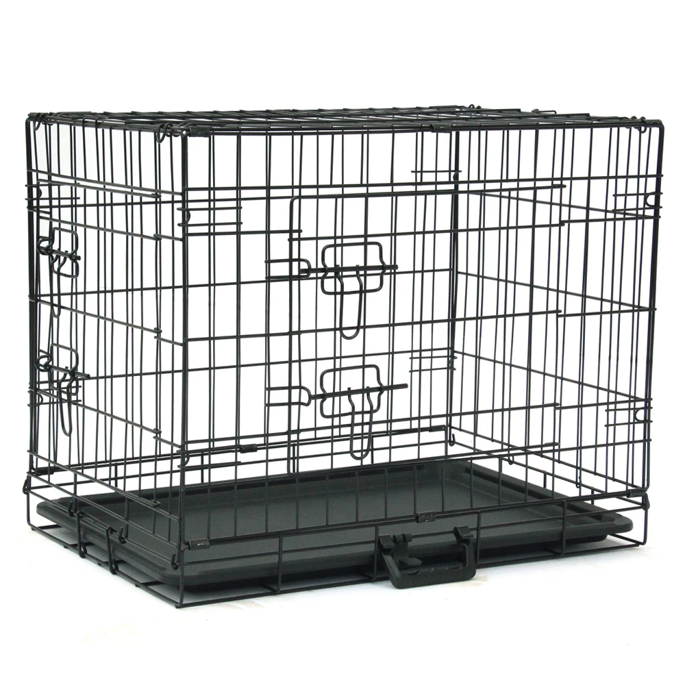 

24" Pet Kennel Cat Dog Folding Steel Crate Animal Playpen Wire Metal