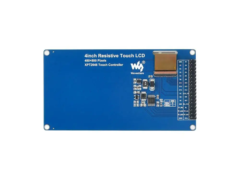 Immagine 5: Waveshare LCD IPS da 4 pollici 480 * 800 pixel, tocco resistivo, schermo colorato 65K con interfaccia parallela 8080