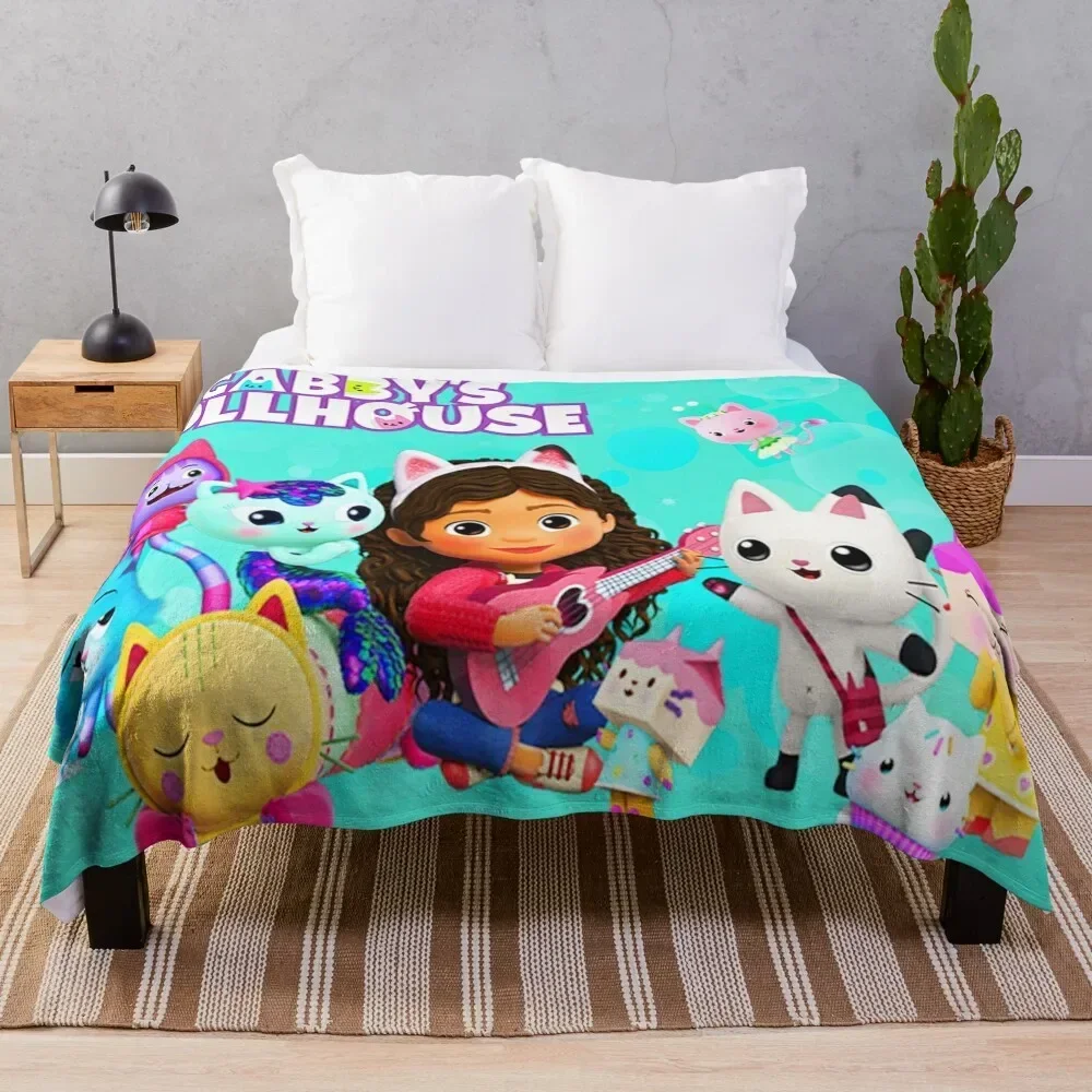 

Gabby's Dollhouse characters Throw Blanket Decorative Sofa Designers Cute Plaid Blankets Sofas Of Decoration Blankets