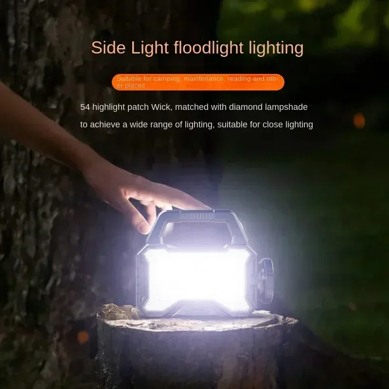 Powerful LED Searchlight Solar Charging LED+COB Work Light USB Rechargeable Flashlight Spotlight Torch Power Bank Function