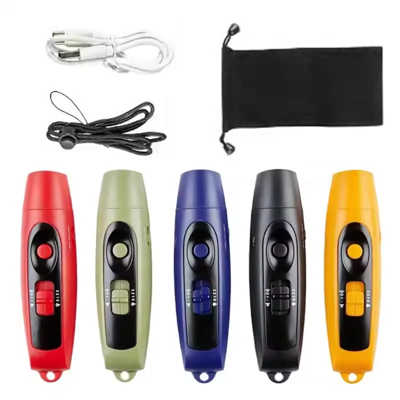 Electronic Whistle USB Rechargeable Electronic Air Horn with LED Safety Light for Basketball Football Training Outdoor Survival