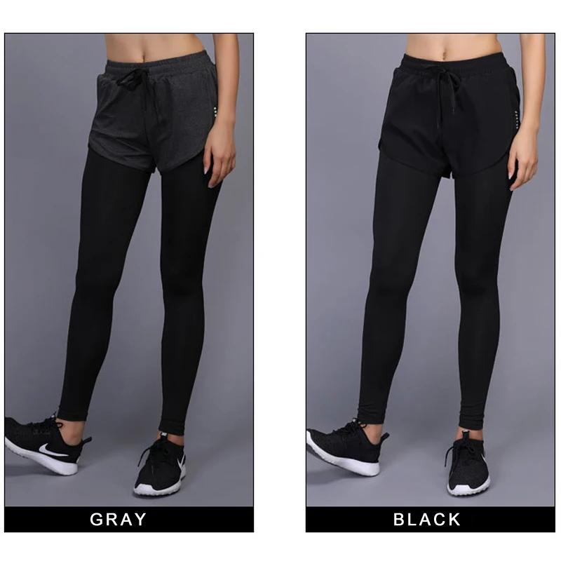 Women Sport Fitness Yoga Pants Running Shorts 2 In 1 Tights Women Jogging Femme Legging Compression Workout Training Trousers