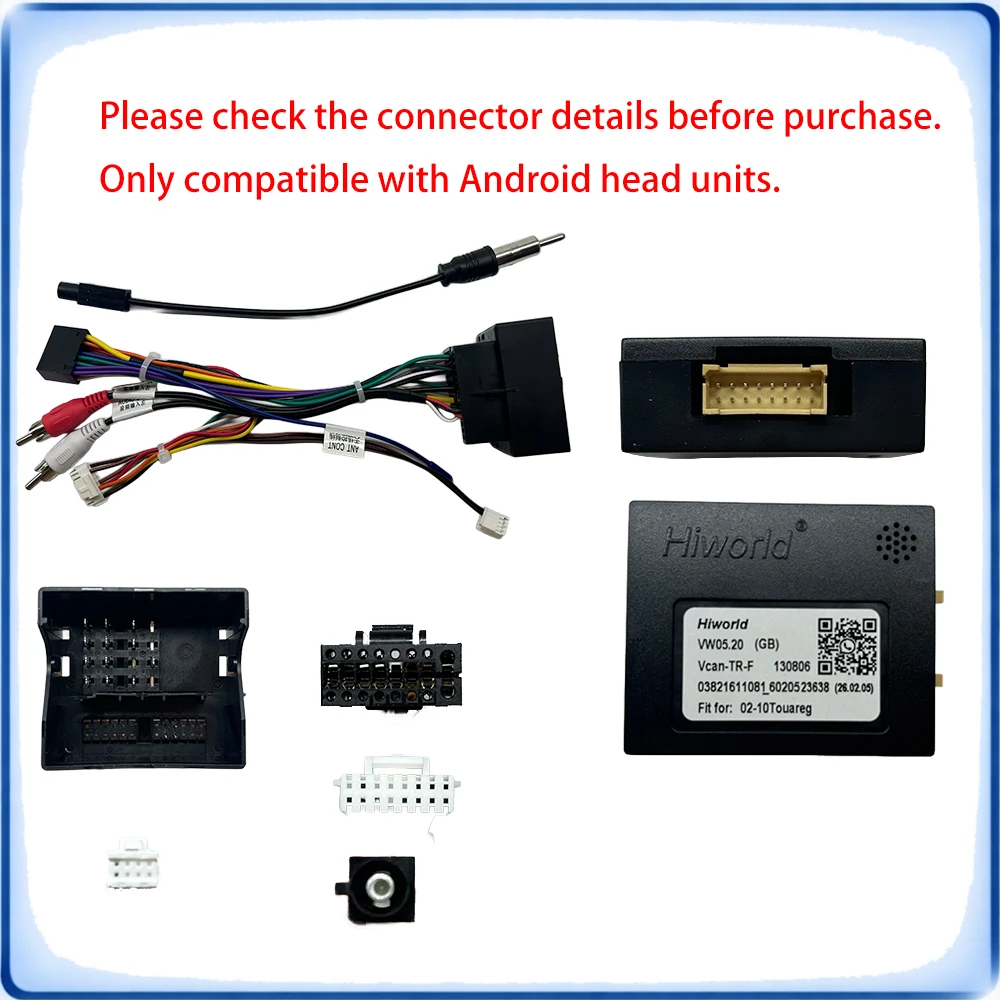 Car Radio Small Fascia Frame For VW Touareg 2004-2010 9 inch Stereo Panel Canbus Wiring Harness