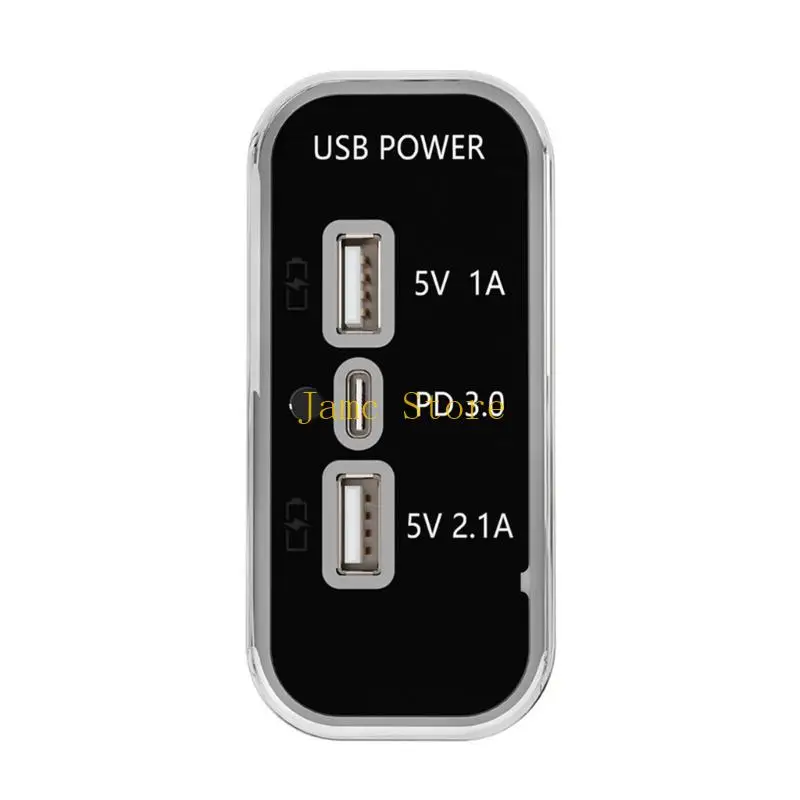 LX0B 35.5W Double USB Car Charging Panel 12V/24V USB Charging Outlet Power Adapters for Motorcycle Truck ATV Boats Accessories