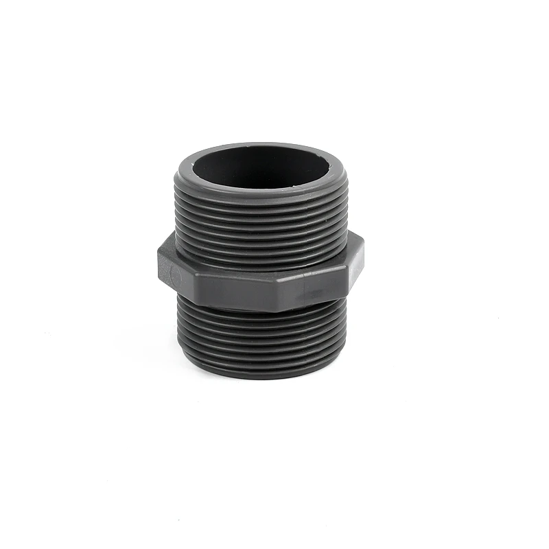 1/2-2Inch Double Male Thread PVC Equal Straight Connectors Aquarium Fish Tank Pipe Connector Fitting Garden Water Pipe Connector