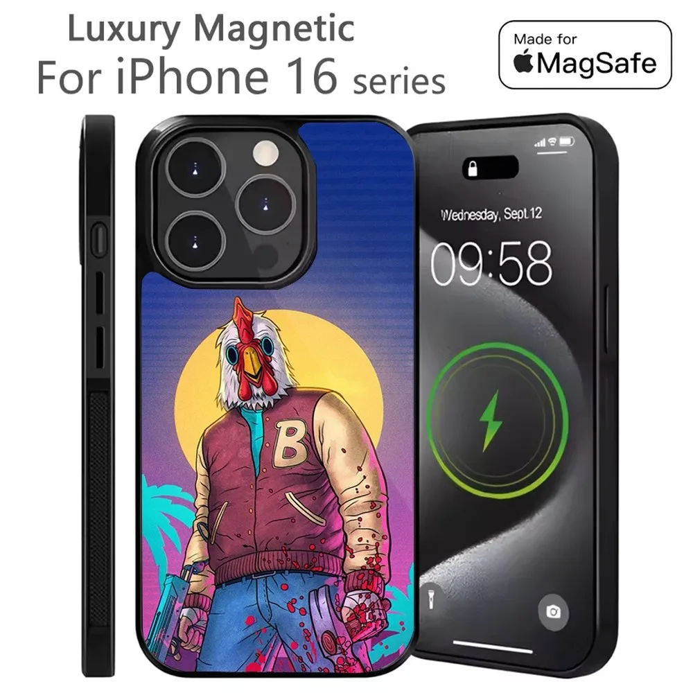 

Game Hotline M-Miami Phone Case For iPhone 16,15,14,13,12,11,Plus,Pro,Max Mini Magsafe Magnetic Wireless Charging