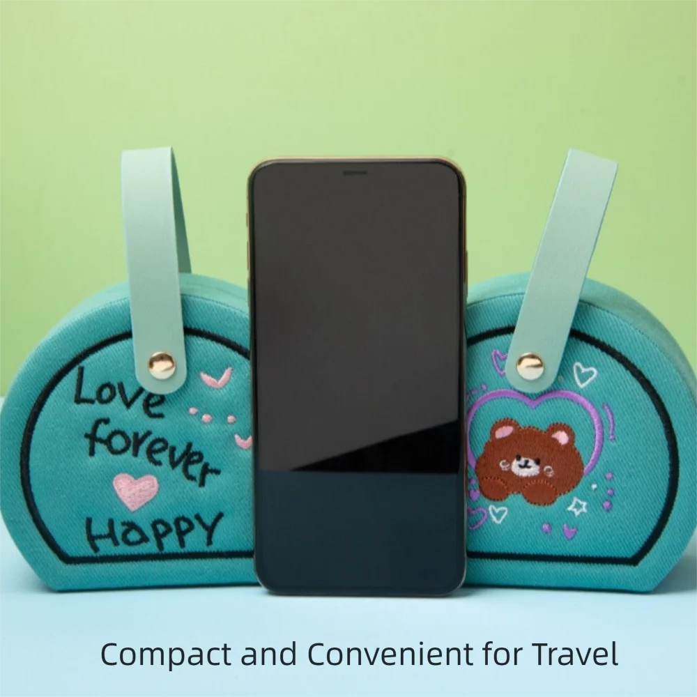 

Embroidered Jewelry Storage Box Earrings Jewelry Display Travel Portable Handbag Creative Dustproof Gift Packaging Box Necklace