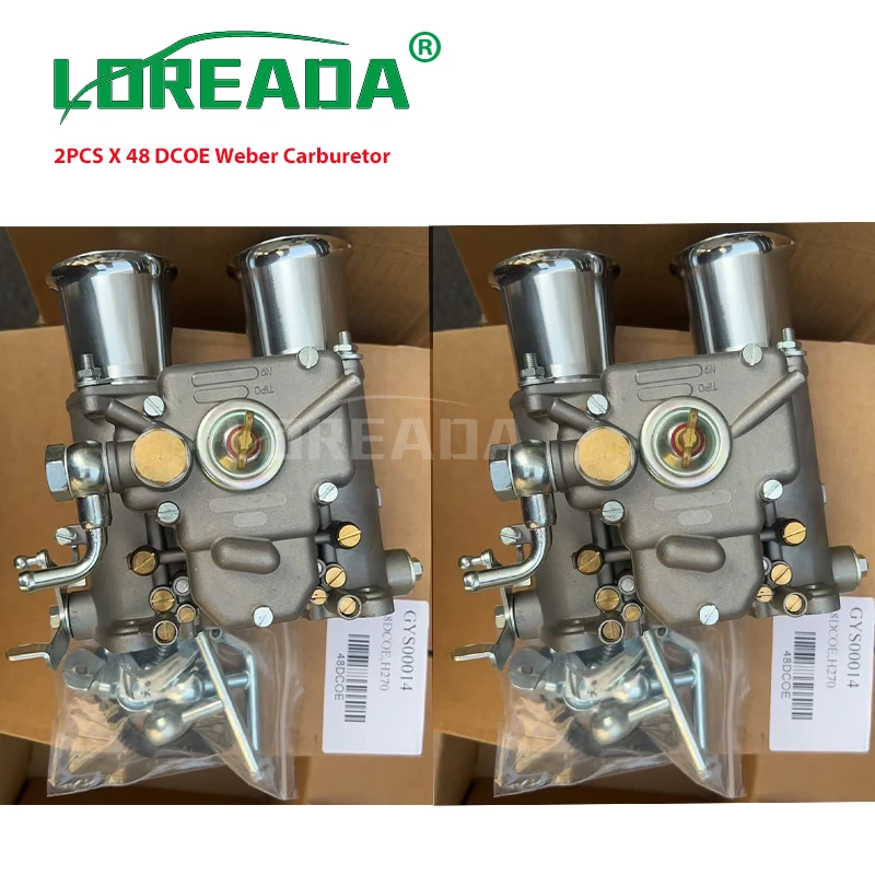 2PCS X 48DCOE Carburador Weber para Datsun 240 260 280Z Twin Choke 19630.007 Motor de 4 6 Cilindros V8 Dellorto Solex 48mm DCOE
