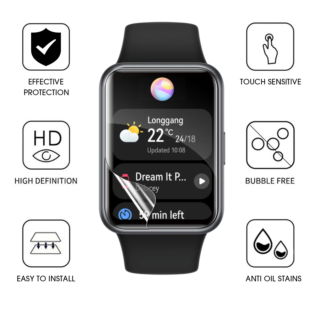 For Huawei Watch Fit/Fit 2/ES 9D Curved Screen Protector Watch Fit2 Soft Protective Film Anti-scratch Smartwacth Accessories