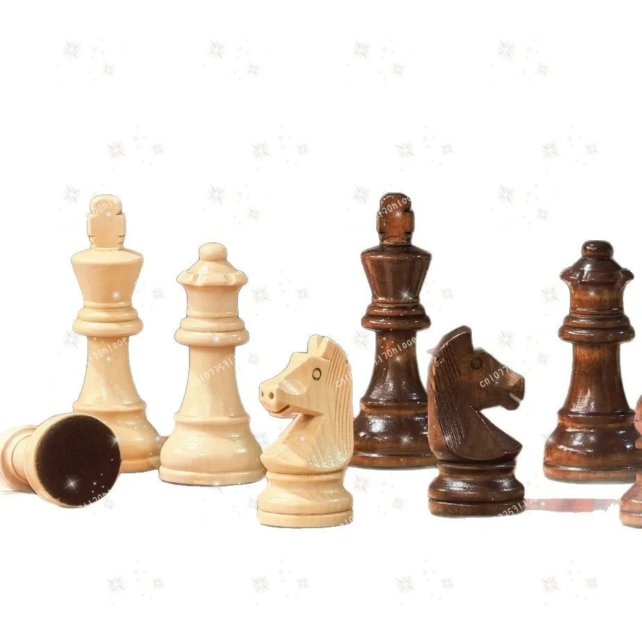 3.75inch Standard Competition Large Wooden Chess Pieces with 2 Extra Queens