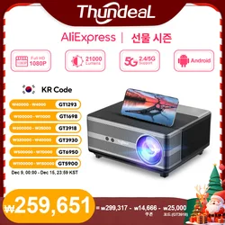 ThundeaL-Projetor LED com foco automático, Smart Home Theater, Beamer, Vídeo 3D, Android, 4K, Wi-Fi, TD98, TD98W, PK, DLP, Full HD, 1080p Do Brasil projetores estoque no brasil projetores estoque no brasil