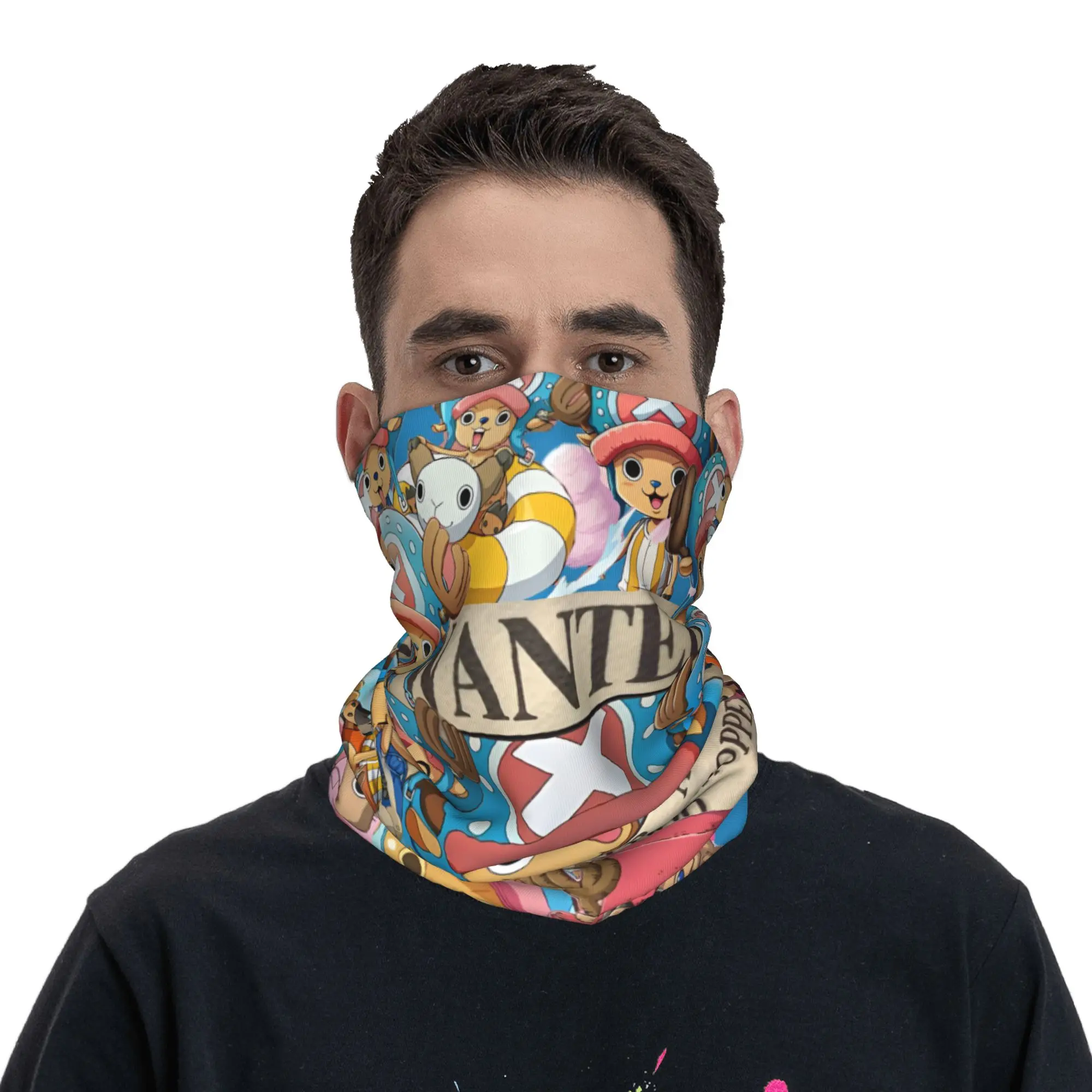 Custom Chopper Janpan Anime Bandana Neck Warmer Men Women Winter Hiking Ski Scarf Gaiter  Face Cover