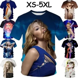 Sexy Actress Kylie Minogue 3D Print Men's Short-sleeved T-shirt Hip-hop Casual Round Neck Unisex Sports T-shirt Shirt Punk Top