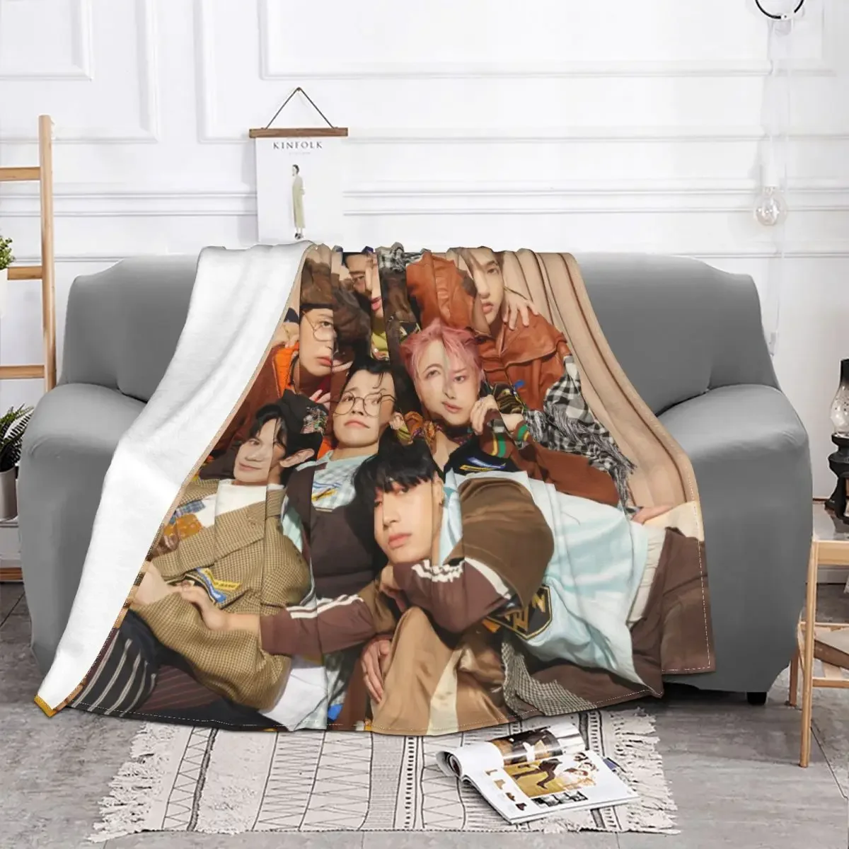 

Ateez Baby Blankets Coral Winter Fleece Plush Korean Singer Multifunction Warm Throw Blanket for Sofa Car Quilt