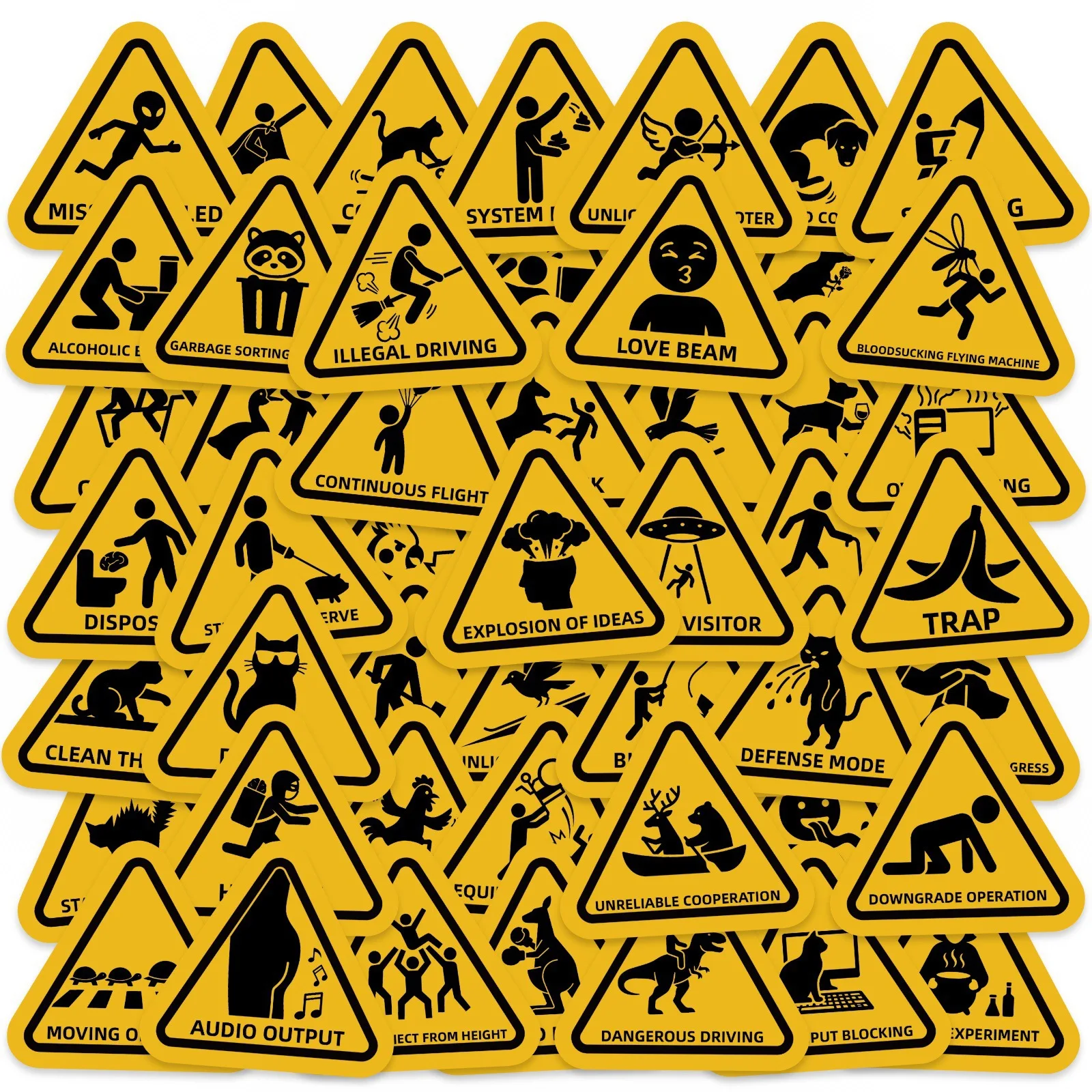 50Pcs Funny Warning…