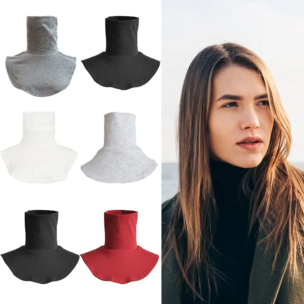 Multicolor CottonTurtleneck Fake Collar Islamic Hijab Extensions Collars Solid Color Neck Cover Half Top False Shirt Collar