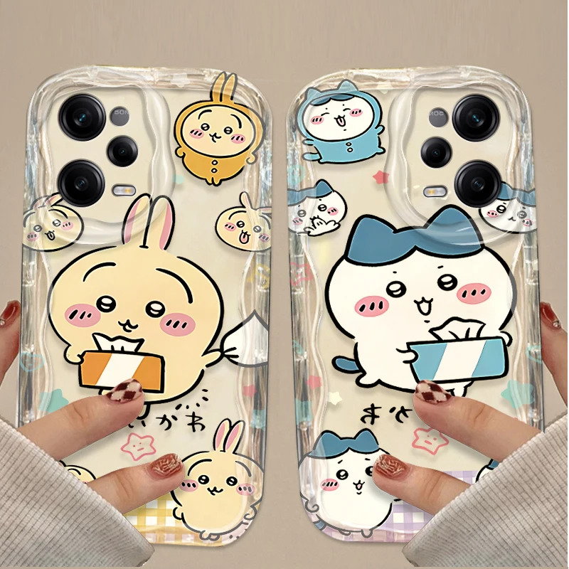 Capa ondulada fofa de desenho animado c-chiikawas para xiaomi redmi note 14 13 12 11 10 9 pro plus 14s 12s 11s 10s 9s redmi 14c 14r 13c 12 4g 5g