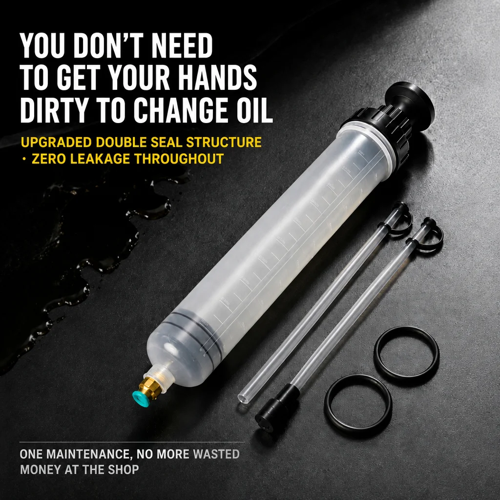 Automotive Fuel Extraction Hand Pump Dispenser, Car Oil Fluid Extractor Syringe for Brake Fluid Gear Oil Transfer