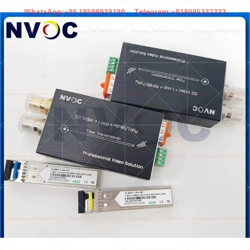 1080i HD SDI Fiber Optic Transceiver With Tally and Dual SDI Output 1080@30Hz Fibra Optic To BNC Coaxial Converter BIDI 20KM LC