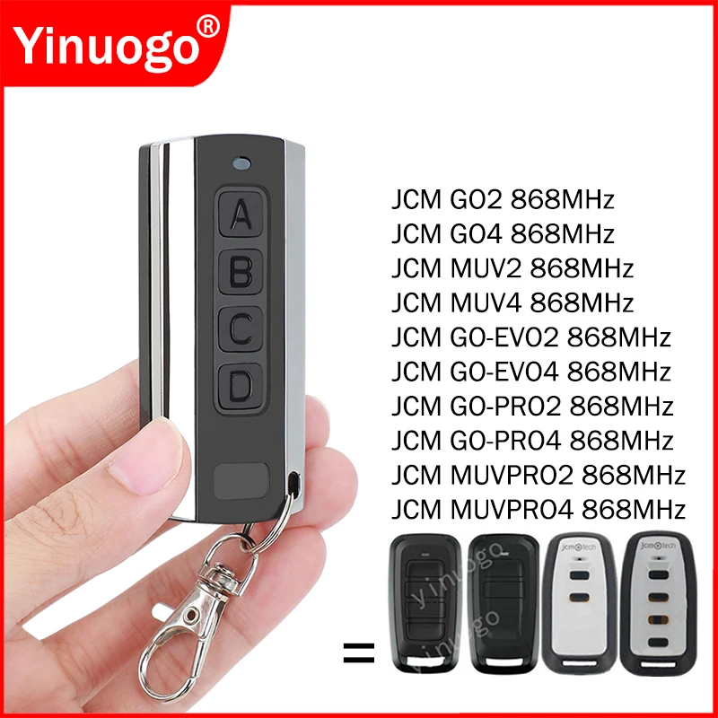 JCM GO 2 4 GO2 GO4 GO-EVO2 GO-EVO4 GO-PRO2 GO-PRO4 MUV2 MUV4 MUVPRO2 MUVPRO4 Garage Door Remote Control Duplicator Opener 868MHz