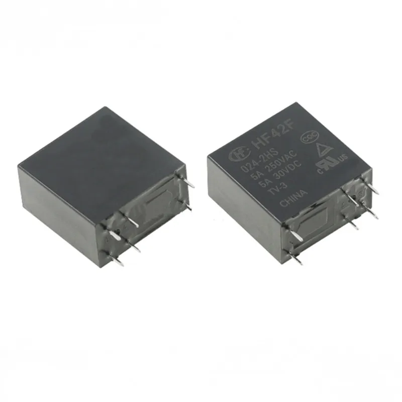 Imagem -06 - Relé Originais Hf42f0052hs Hf42f-012-2hs Hf42f-024-2hs 5a 250vac 6pin Dc5v 12v Hf42f 24v Relé de Potência 50 Pcs 100 Novo