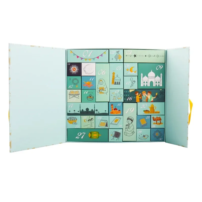 

Holy Month Mysterious Holiday Box Custom Empty Ramadan Advent Calendar Box Packaging