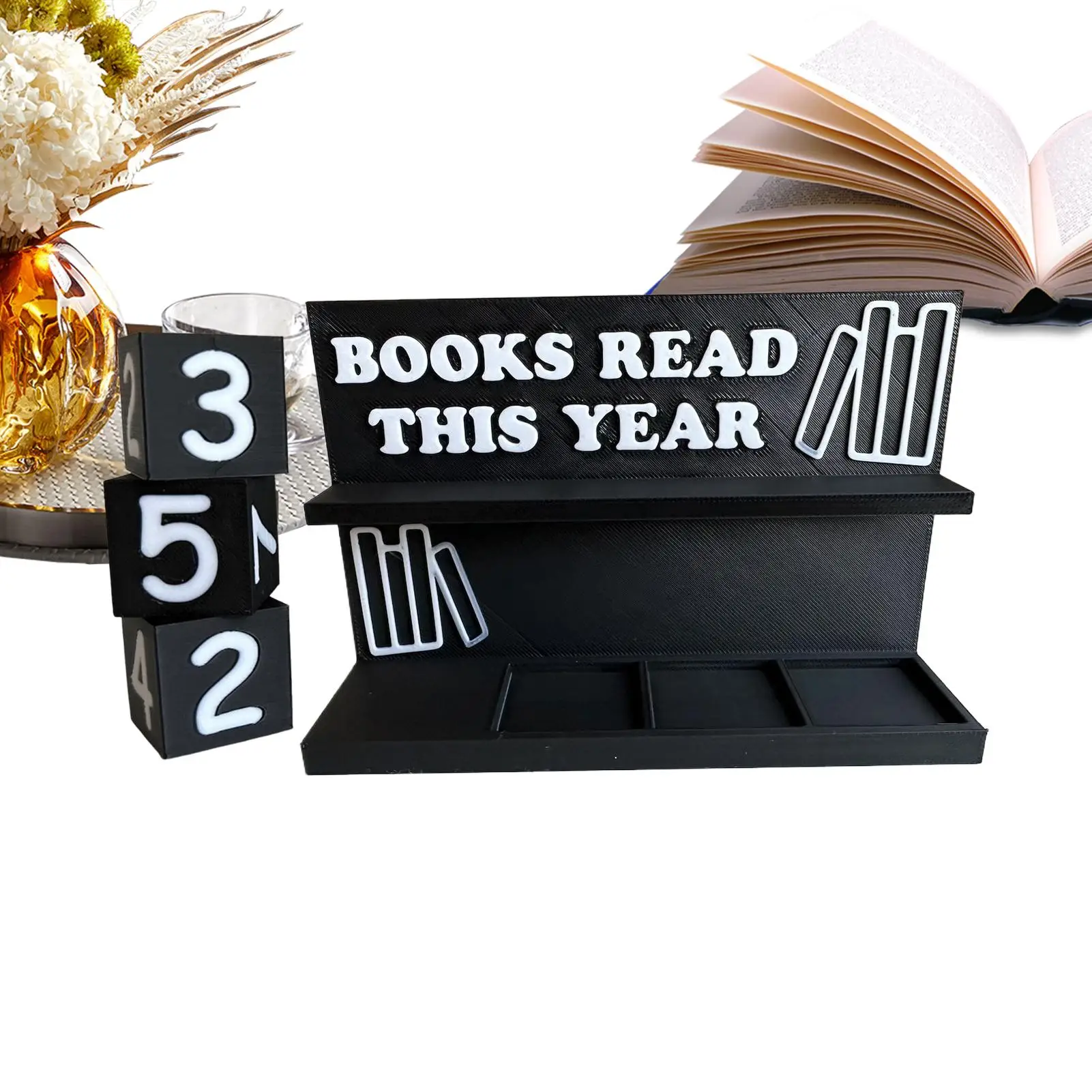 Bücher lesen dieses Jahr, Theke, Zielverfolgung, Display, Schreibtischschild, motivierendes Werkzeug für Kinder und Erwachsene, Leseherausforderung, Weihnachtsgeschenke