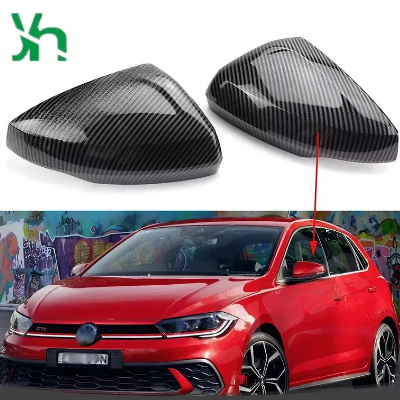 غطاء مرآة جانبية من ألياف الكربون الجافة لأداء السيارة Volkswagen POLO/GTI Audi A1 (2019-) #4