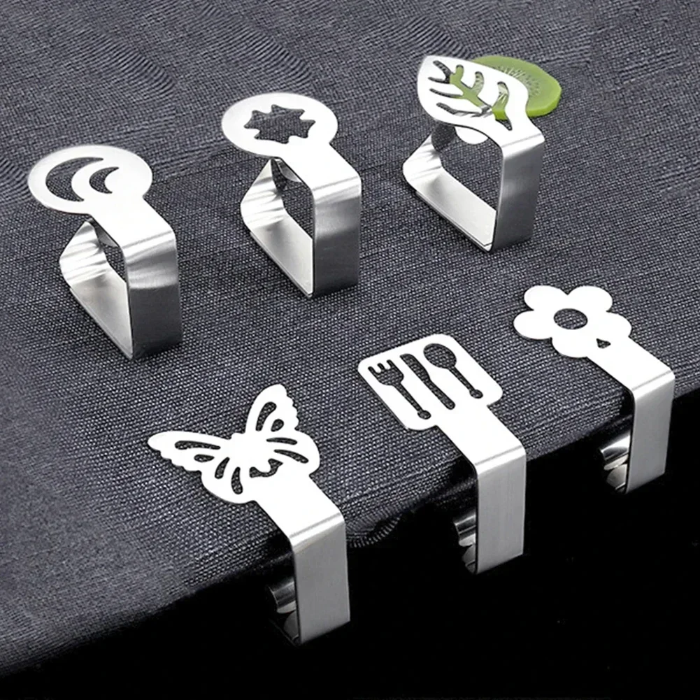 Stainless Steel Tablecloth Cover Clips Holder Clamps Butterfly Flower Leaf Shape Anti-Slip Wedding Table Cloth Cover Fix Clips