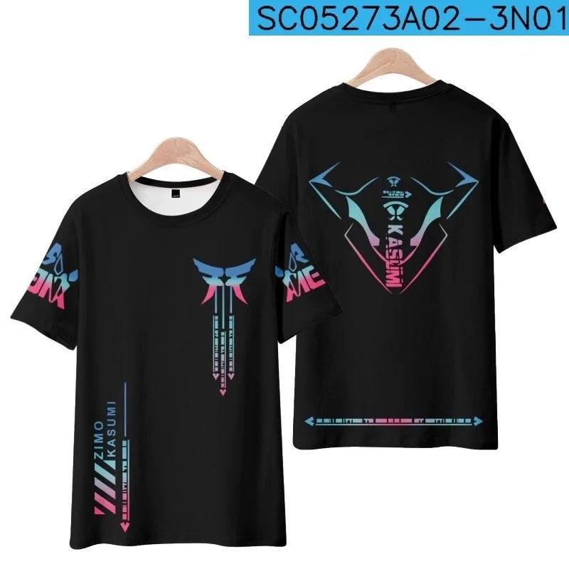 Honkai Impact 3 Yae Sakura Neon T-shirt print musim panas leher bulat lengan pendek permainan populer Harajuku Streetwear ukuran Plus