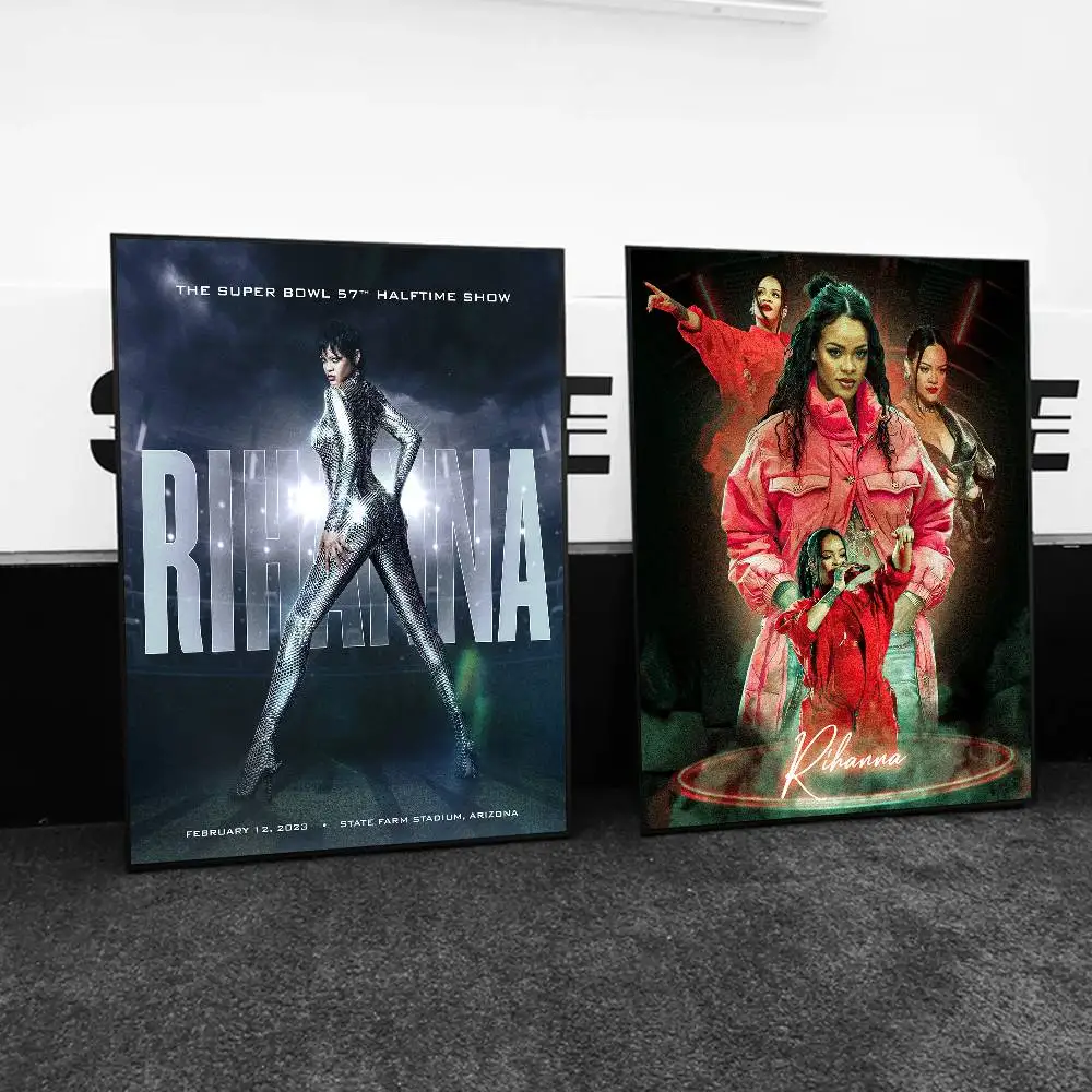 1 قطعة المغني R-RIHANNAS المشارك طباعة لغرفة النوم غرفة المعيشة ديكور المنزل اللوحة جدار الفن HD صورة جدارية #4