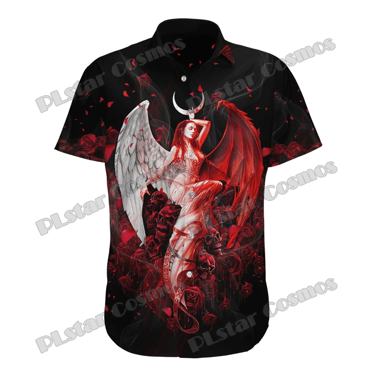 Reaper Scythe Skull And Beauty 3D Printed Fashion Men's Hawaiian Shirt Unisex Summer Casual Short Sleeve Button Down Shirts CY30