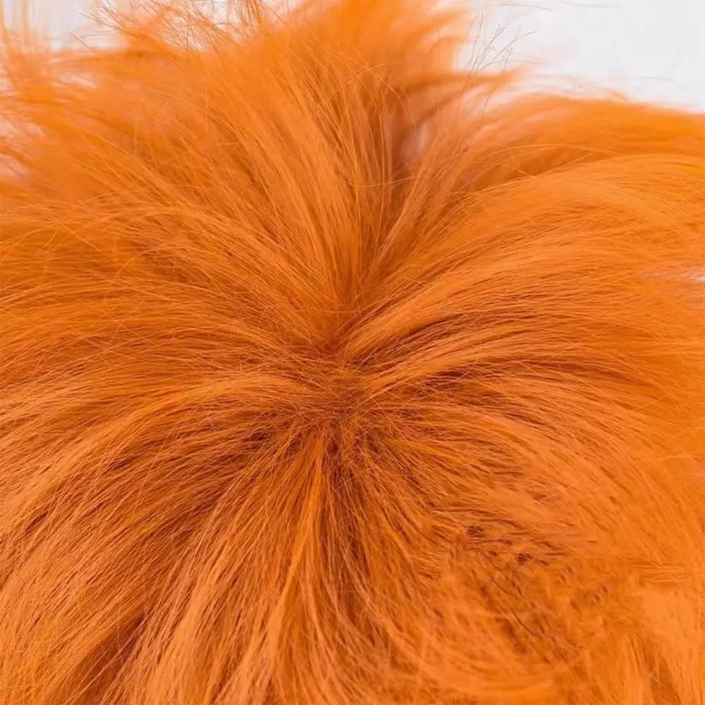 Haikyuu!! Peluca de cosplay Shoyo Hinata, peluca completa de anime esponjosa y puntiaguda naranja para niño de voleibol