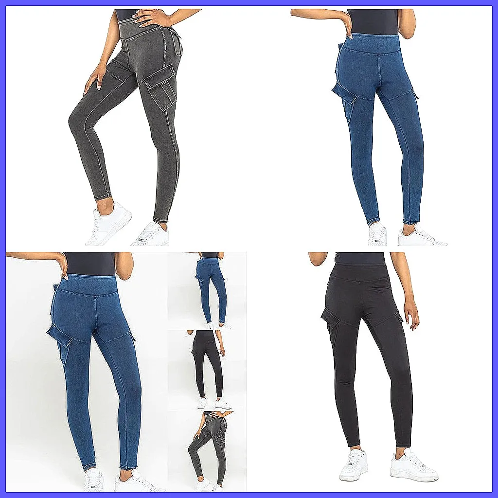 

Women's Yoga Denim Fitness Pants - Butt Lifting, Loose Casual Trousers with Drawstring for Sports & Outdoor