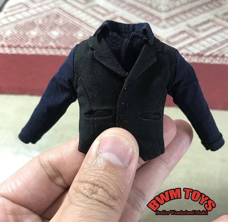 1/12 Scale Male Soldier High Quality Jacket Coat Classic Suit Vest Fake Two Piece with Tie Accessory Model for 6'' Action Figure